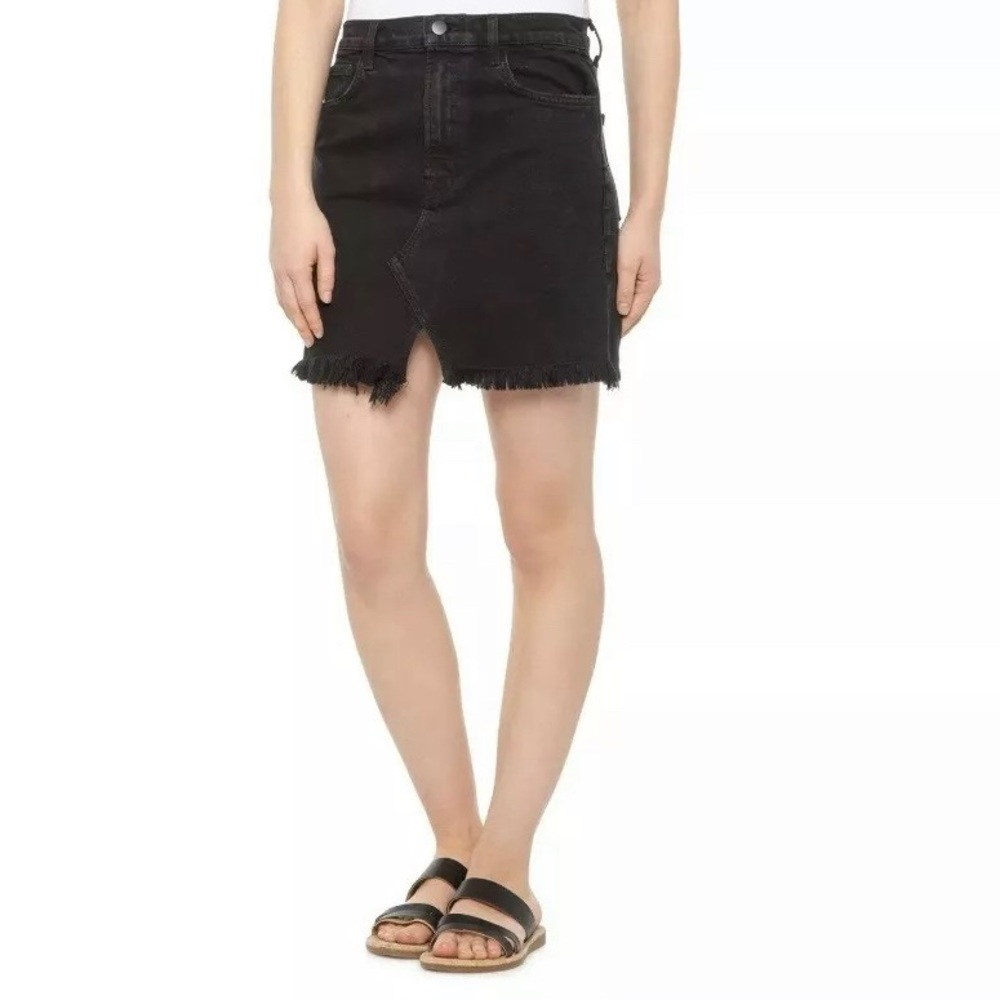 J BRAND Women’s Jules Skirt Front Sleeve Undercover Destruct Black Size 28 NWT
